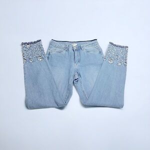 Venus Denim Jeans With Rips and Embellishments at Legs Size 6 like new